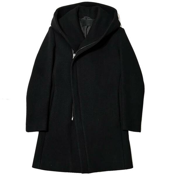 定価11万 junhashimoto WRAP COAT 2 黒 ジュンハシモトウールメルトンラップコート　akm　wjk　ブルゾン　ジャケッ