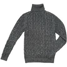 定価3.8万 AKM ELEGANT WOOL FISHERMAN TURTLE NECK KNIT L ウールフィッシャーマンタートルネックニット_画像2