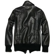 LEON掲載 定価27万 AKM RIBA ENTREFINO LAMB LEATHER STAND TRACK JACKET S 黒 美品 ラムレザースタンドトラックジャケット ライダース wjk_画像2