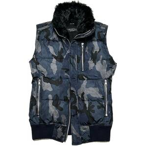 定価14.3万 AKM LIMONTA CAMO FLIGHT DOWN VEST Sサイズ リモンタカモナイロンフライトダウンベスト ジュンハシモト 1piu wjk