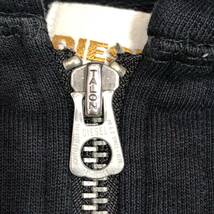 希少/美品 DIESEL ディーゼル メンズ ジップアップパーカー レザーペイズリーモチーフ ブラック 黒 春夏 フーディー M〜L相当_画像7