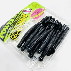 711002 エコギア パワーワーム グラスミノー L ブラック １４本 ECOGEAR POWERWORM GRASSMINNOW 田辺哲男デザイン