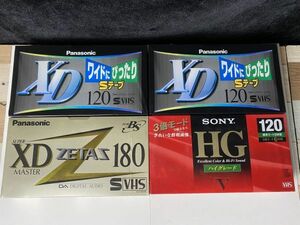 ★未開封 VHS S-VHS ビデオテープ 4点 パナソニック SONY 120/180分 HG SuperXDMaster 現状保管品★