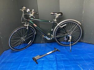 od★走行OK 美品☆Coleman コールマン クロスバイク 27インチ 自転車 SHIMANO 6段変速 ライト/高圧タンク空気入れ付き 現状品★引取歓迎★