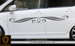 車 ステッカー 軽自動車 ライン デカール 上質 大きい バイナル カッティング ワイルドスピード系 カスタム 「全8色」 GENESIS kei6