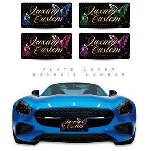 展示 撮影用 ナンバープレート ナンバー隠し 化粧プレート 前後兼用 簡単着脱 youtube オフ会 キッチンカー SNS プレート ラグジュアリー13