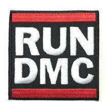 064　RUNDMC ロゴデザイン Classic 定番 大 アイロン ワッペン　音楽 ＤＪ Ｂ系 オールドスクール HIPHOP ヒップホップ ラップ 刺繍_画像1