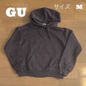 【美品】GU ジーユー長袖パーカー裏起毛トップス　ブラウン　Mサイズ