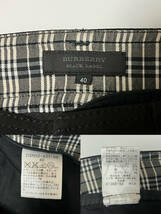 ★正規 BURBERRY BLACK LABEL バーバリーブラックレーベル 裾シャーリング パンツ 黒 ブラック 40_画像3