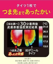 ここピタ あったか実感 タイツ110でデニール あったか満足 M-L ブラック 保温 吸水速乾 冷えない 冷え性改善 末端冷え性 あたたか 極暖_画像4