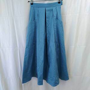 [ used ] Moussy TUCK FLARE SKIRT long skirt 1 blue 010ASS30-2810 lady's MOUSSY M size 