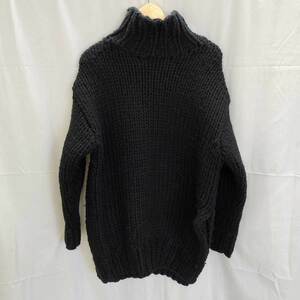 【中古】マウジー OVER SIZED HI NECK KNIT ハードニット セーター F ブラック 010AAS70-5920 レディース MOUSSY アウター