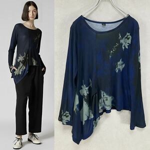 Y's 23RESORT FLOWER PRINT FRONT DRAPE T