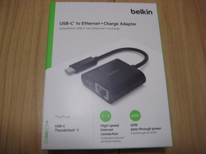 belkin INC001btBK [USB-C to LANポート＋USB-C 60W PD変換アダプタ]