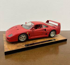 SNT177 burago BBurago 1/18 Ferrari Ferrari F40 1987 red wood grain pedestal model car collection decoration used minicar 