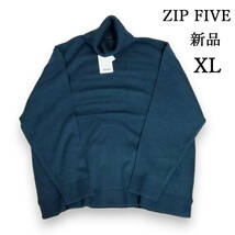 ZIP FIVE　タートルネック　ニット　セーター　ネイビー　XL_画像1