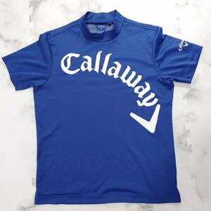 Callaway キャロウェイ 半袖モックネックTシャツ ロゴプリント ロゴ刺繍あり スポーツウェア Lサイズ 大きめサイズ