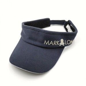 MARK&LONA マークアンドロナ サンバイザー ロゴ刺繍あり ストーンあり刺繍 ネイビー 紺色 ゴルフ