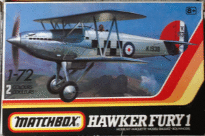 マッチボックス/1/72/イギリス空軍ホーカーフューリー１複葉戦闘機/未組立品