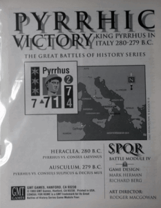 GMT/PYRRHIC VICTORY/KING PYRRHUSIN ITALY 280-279BC/SPQR BATTLE MODULE IV/HERACLEA 289BC/AUSCULUM 279BC/日本語訳無し