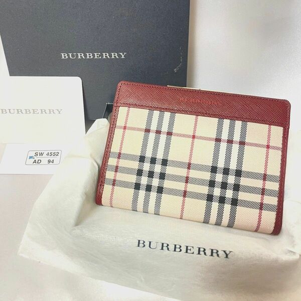 【新品未使用】BURBERRY バーバリー 二つ折り財布 がま口 値下げ不可