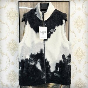 ★超人気EU製＆定価6万◆UABONI*Paris*ベスト*ユアボニ*パリ発◆豪華ミンク/カシミヤ混 個性 肉厚 防寒 カモフラージュ柄 迷彩 フリース2XL