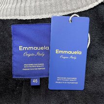 個性・カーディガン 定価5万◆Emmauela・イタリア・ミラノ発◆上品 ソフト 防寒 裏起毛 レトロ ケーブル編み ニットジャケット 秋冬 XL/50_画像9