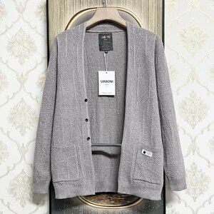 上級EU製＆定価5万◆UABONI*Paris*カーディガン*ユアボニ*パリ発◆上質 ソフト ニット ゆったり 暖かい トレンド シンプル 普段着 2XL/52