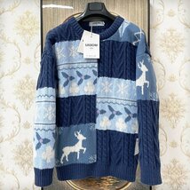 個性EU製＆定価5万◆UABONI*Paris*ユアボニ*クリスマス限定・セーター◆ウール ソフト 暖か 肉厚 ニット トレーナー 男女兼用 2XL/52サイズ_画像1