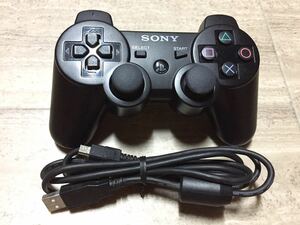 ★動作良品即決★分解清掃済み★PS3 SONY純正品 コントローラー デュアルショック3 USBケーブル付き★