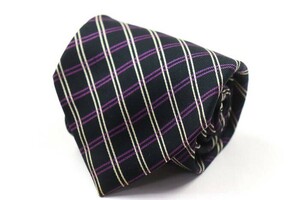  Ralph Lauren silk check pattern .. pattern brand necktie men's black Ralph Lauren