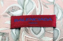 バレンシアガ シルク ボタニカル柄 総柄 日本製 ブランド ネクタイ メンズ ピンク BALENCIAGA_画像4