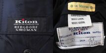 2108084 キートン Kiton イタリア製 最高級 ウール Super180's 14ミクロン スーツ セットアップ ネイビー ストライプ 50 メンズ_画像9