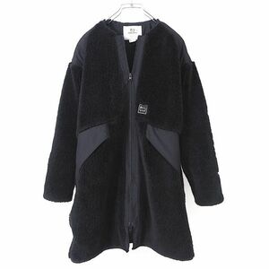 4-ZA011【良品】ウールリッチ WOOLRICH フリース ダウンコート ブラック S レディース