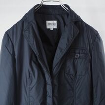 3-TL025 アルマーニコレツィオーニ ARMANI COLLEZIONI 高級ライン ナイロン ジャケット ブラック 38 レディース_画像2