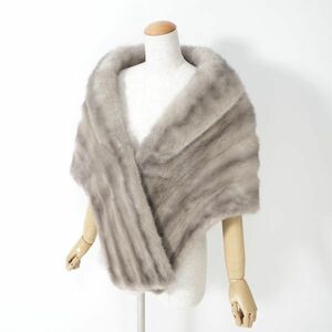 4-ZA073 sapphire mink MINK mink fur top class fur shawl gray wool quality soft gloss .. lady's 