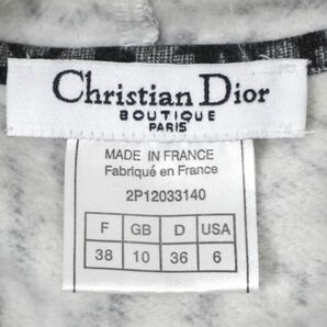 4-ZA057【美品】クリスチャンディオール Christian Dior トロッター オブリーク パーカー ジップアップ ベスト グレー 38 レディースの画像7