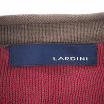 Mdb21-06103 ラルディーニ LARDINI イタリア製 コットン Vネック セーター カーキ/レッド XL メンズ_画像6