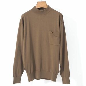 4-ZA016ivu* sun rolan YVES SAINT LAURENT YSL Logo wool sweater knitted Brown L men's 