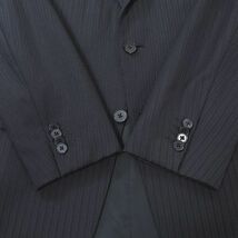 4-YA118 エルメネジルドゼニア Ermenegildo Zegna ウール スーツ ダークネイビー ストライプ柄 50 メンズ_画像3