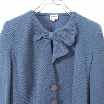 4-ZA030【良品】アルマーニコレツィオーニ ARMANI COLLEZIONI 高級ライン ウール ジャケット グレーブルー 42 レディース_画像2