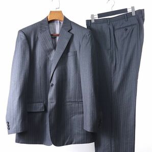 M3-ZK064【美品】エルメネジルドゼニア Ermenegildo Zegna トロフェオ ウール スーツ セットアップ グレー ストライプ メンズの画像1