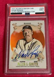 PSA 9) WADE BOGGS 2021 Allen&Ginter Chrome orange refractor オート（/25) TOPPS MLB