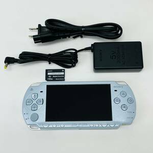 ☆送料無料・1円〜☆ SONY プレイステーションポータブル PSP-2000 フェリシア・ブルー 本体 アダプター メモリースティック セット ⑱