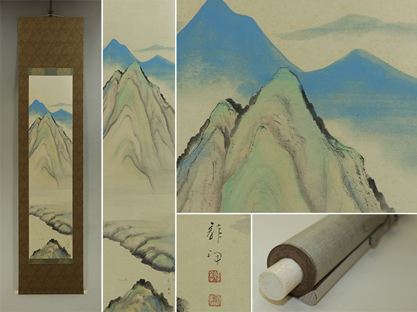 [Reproduction] Tsutaya Ryumisaki [Paysage] ◆Livre papier◆Boîte combinée◆Parchemin suspendu rénové u03252, Peinture, Peinture japonaise, Paysage, Vent et lune