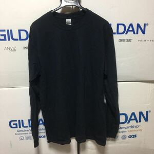 GILDAN ブラック S サイズ 黒 ロンT 長袖無地Tシャツ ポケット無し 6.0oz ギルダン