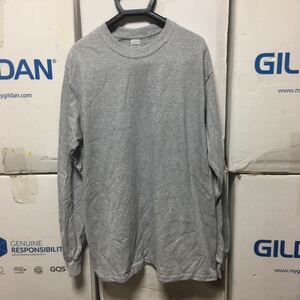 GILDAN スポーツグレー Mサイズ 灰色 ロンT 長袖無地Tシャツ ポケット無し 6.0oz ギルダン☆