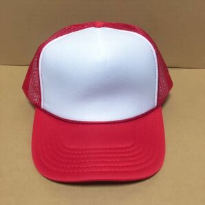 OTTO メッシュキャップ ツートンレッド ホワイトレッド 白赤 RED オットー CAP 帽子 ミリタリー USA 無地 野球帽☆の画像3