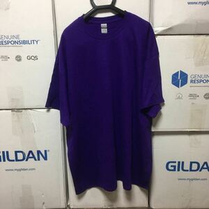 GILDAN パープル 2XLサイズ 紫色 半袖無地Tシャツ ポケット無し 6.0oz ギルダン