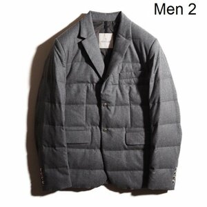 M4837P　▼MONCLER モンクレール▼　HELIERE GIACCA ウール テーラード ダウンジャケット グレー 2/M ウールダウンジャケット 秋冬 rb